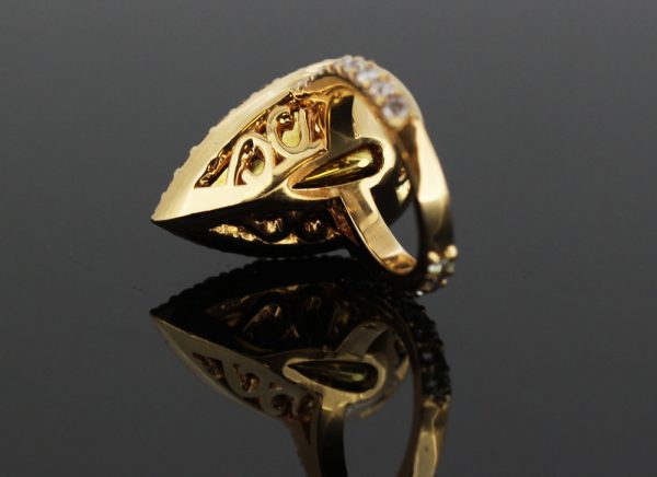 Vintage 14.38ct Natural Tanzanite and Diamond Ring, 18ct Yellow Gold