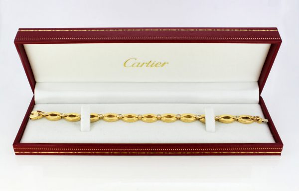 Vintage Cartier Diamond Set 18ct Yellow Gold Bracelet