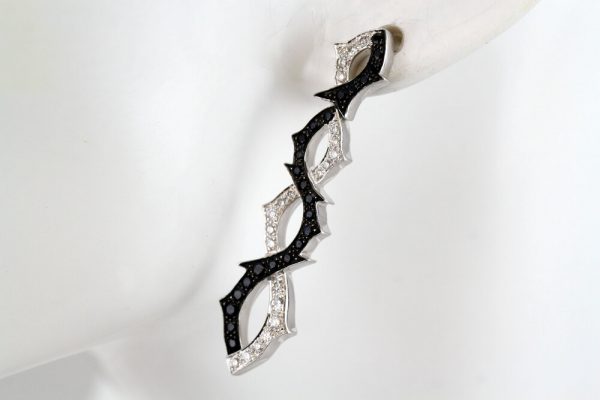 Stephen Webster Black and White Diamond Earrings, 18ct White Gold