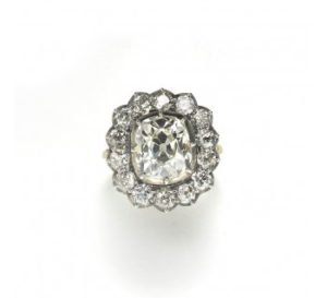 Antique Style Old-Cut Diamond Cluster Ring, 4.18ct, with Certificate
