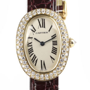 Cartier Baignoire Diamond 18ct Yellow Gold Ladies Watch 22x31mm