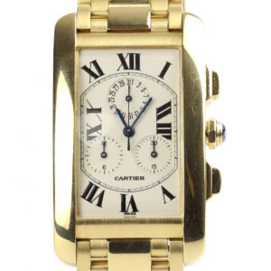 Cartier Tank Americaine Chronograph 18ct Yellow Gold Gents Watch