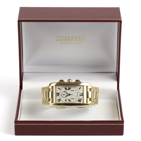 Cartier Tank Americaine Chronograph 18ct Yellow Gold Gents Watch