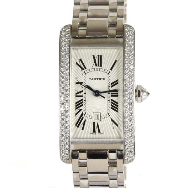 Cartier Tank Americaine Midi Size Diamond Set 18ct White Gold Watch