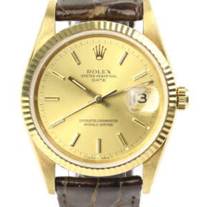Gents Rolex Oyster Perpetual Date 18ct Yellow Gold 34mm Ref: 15238