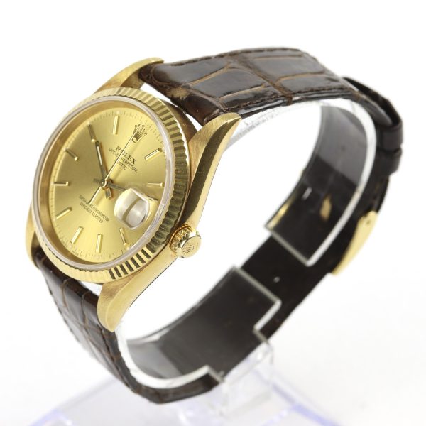 Gents Rolex Oyster Perpetual Date 18ct Yellow Gold 34mm Ref: 15238
