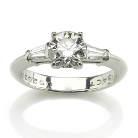 Tiffany 1.34ct Brilliant Cut Diamond Platinum Ring