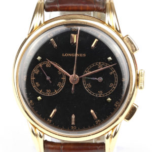 Vintage Longines Chronograph 18ct Rose Gold 37mm Cal 30CH FLYBACK Gents Watch 1950s