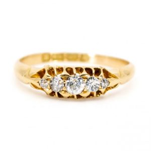 Antique Victorian Old-Cut Diamond and 18ct Gold Ring, 0.25 carats