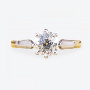 Antique Edwardian 0.53ct Old-Cut Diamond Solitaire Engagement Ring