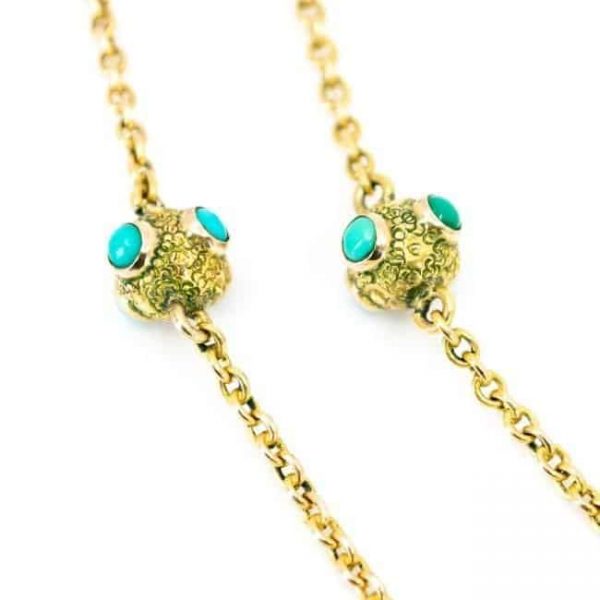 Antique Victorian Turquoise and Gold Necklace