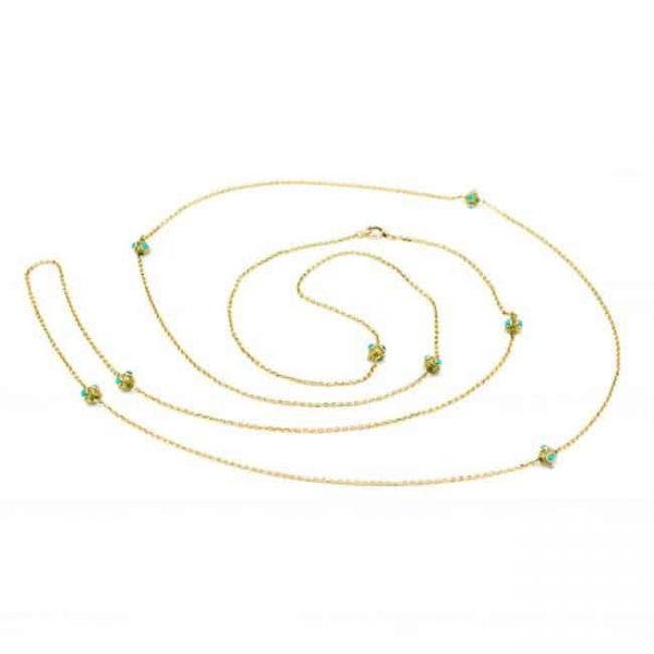 Antique Victorian Turquoise and Gold Necklace