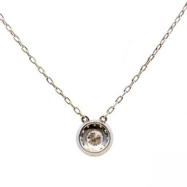 Vintage Art Deco Style Diamond and Platinum Cluster Pendant Necklace, 0.35 carats, with chain.