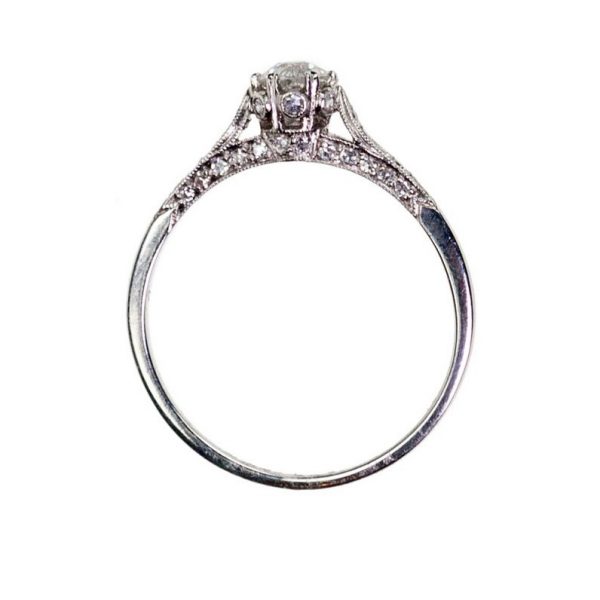 Vintage Old-Cut Diamond and Platinum Engagement Ring, 0.65 carat total