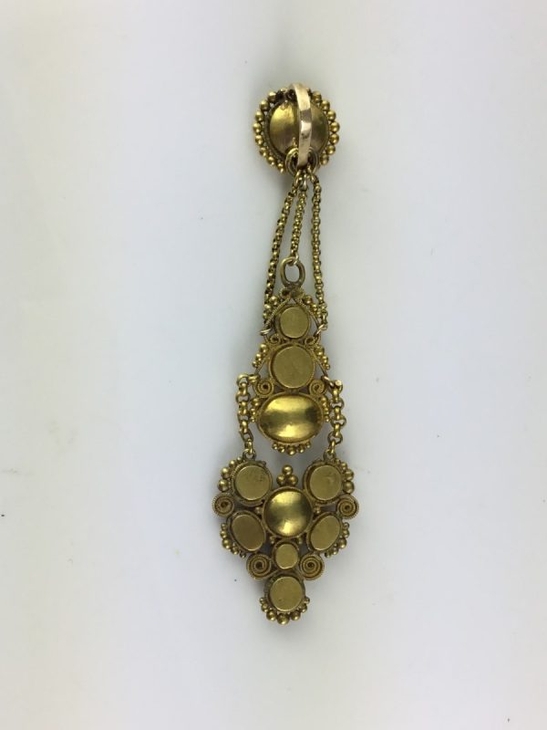 Early 19th Century Multi Gem Set Cannetille Pendant in High Carat Gold