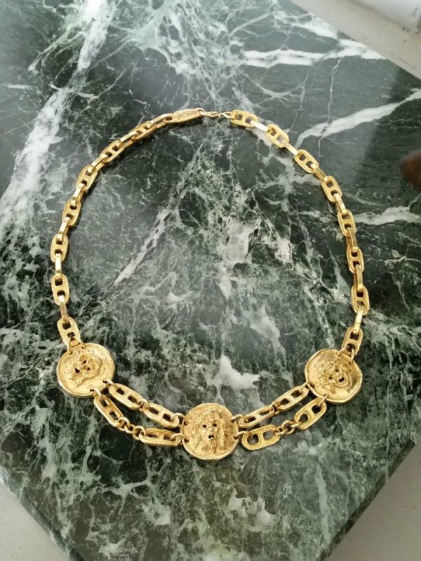Vintage Nino D'Antonio Germano 18ct Gold Necklace with Classical Masks