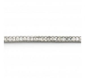 Emerald-Cut Diamond and Platinum Line Bracelet, 14.84 carat total