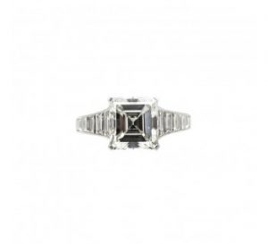 Emerald-Cut 3.02ct Diamond and Platinum Engagement Ring