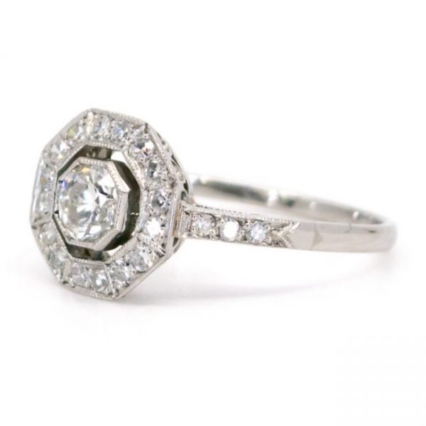 Art Deco Style 0.70ct Diamond and Platinum Dress Ring