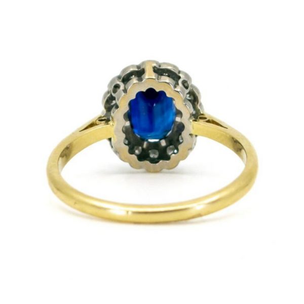 Antique Victorian Sapphire and Diamond Oval Cluster Ring, 1.90cts