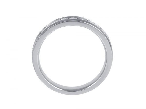 Baguette and Brilliant Cut Diamond Half Eternity Ring, 0.54cts