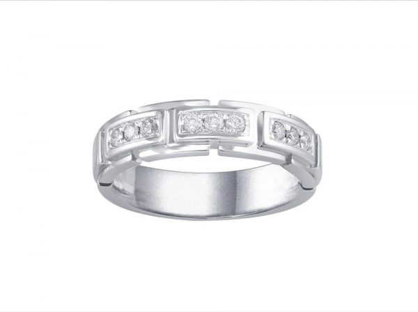 Diamond Set Half Eternity Ring, 0.18cts, 18ct White Gold