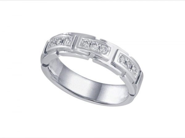 Diamond Set Half Eternity Ring, 0.18cts, 18ct White Gold