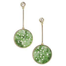 Vintage Diamond and Jadeite Jade Pendant 18ct Gold Earrings
