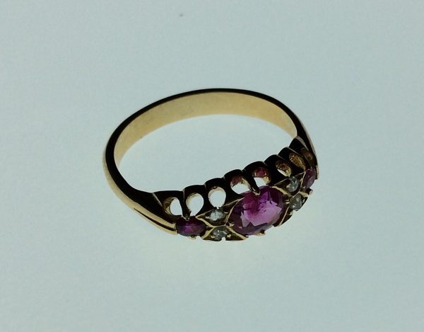 Antique Victorian 1.02ct Ruby and Rose Cut Diamond Ring