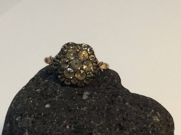 Rare Antique Georgian Paste Set Gold Ring