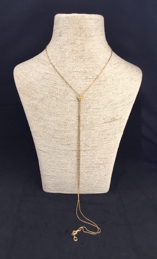 Antique Georgian Long “Bootlace” Box Link Chain Necklace in High Carat Gold