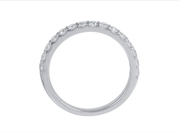 Round Brilliant Cut Diamond Half Eternity Ring, 0.56cts, 18ct White Gold