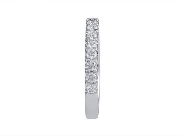 Round Brilliant Cut Diamond Half Eternity Ring, 0.56cts, 18ct White Gold