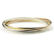 Three Colour Gold Heavy Russian Bangle Bracelet - Jewellery Discovery