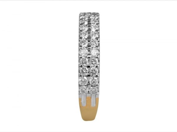 Yellow and White 18ct Gold Diamond Half Eternity Band Ring, 0.79cts