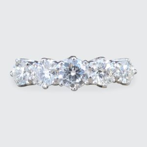 1.30ct Diamond Five Stone Platinum Ring