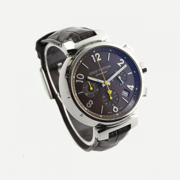 LOUIS VUITTON Tambour Chronograph men's watch, Brown (model Q1121) 
