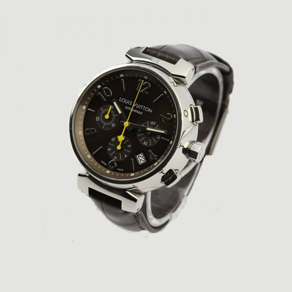 Louis Vuitton Tambour Automatic Chronograph 41mm Stainless Steel Gentleman's Wrist Watch; Ref. Q1121