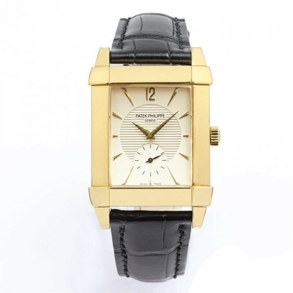 Patek Philippe Gondolo 18ct Yellow Gold Gentleman's Wrist Watch, Ref.511J-001 with Papers, Manual winding, calibre 215 PS, Patek Philippe leather strap