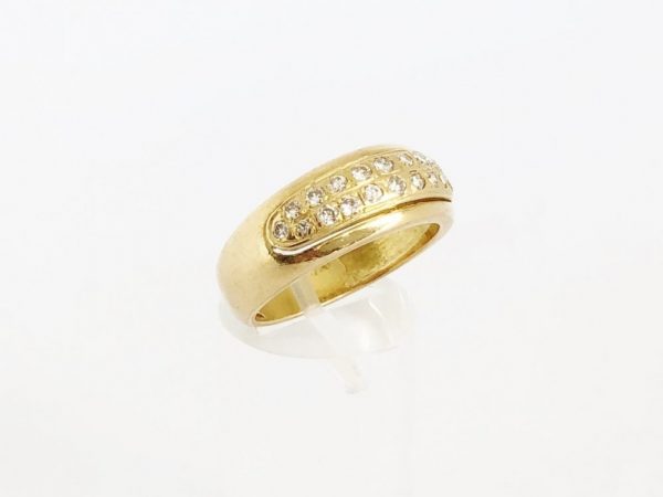 Double Row Brilliant Cut Diamond Dress Ring, 18ct Yellow Gold