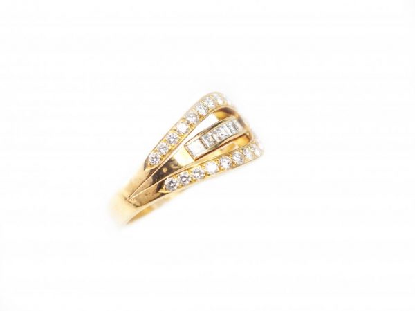 Vintage 1980s Baguette Cut Diamond Ring, 18ct Yellow Gold