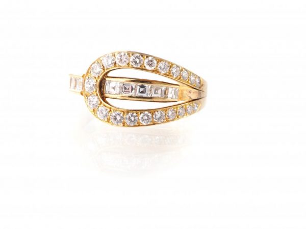 Vintage 1980s Baguette Cut Diamond Ring, 18ct Yellow Gold - Jewellery ...