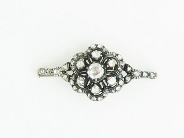 Antique Victorian Rose Cut Diamond Brooch