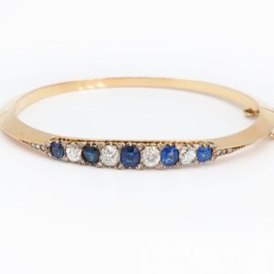 Antique Sapphire and Diamond Yellow Gold Bracelet