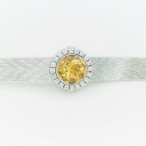 Vintage 5.00ct Citrine and Diamond White Gold Bracelet, Circa 1960
