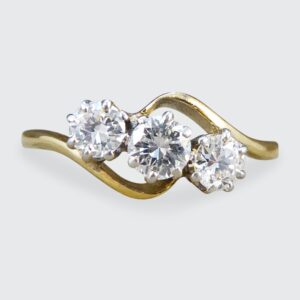 Antique Edwardian Diamond Three Stone Ring, 18ct Gold