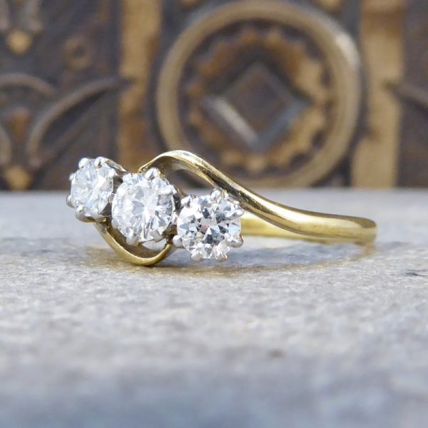 Antique Edwardian Diamond Three Stone Ring, 18ct Gold