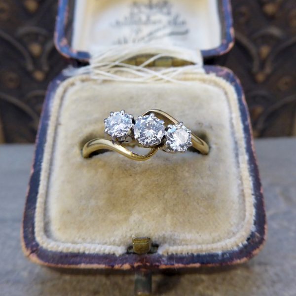 Antique Edwardian Diamond Three Stone Ring, 18ct Gold