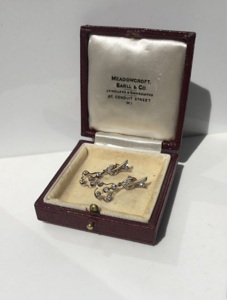 Antique Edwardian Diamond Drop Earrings - Jewellery Discovery