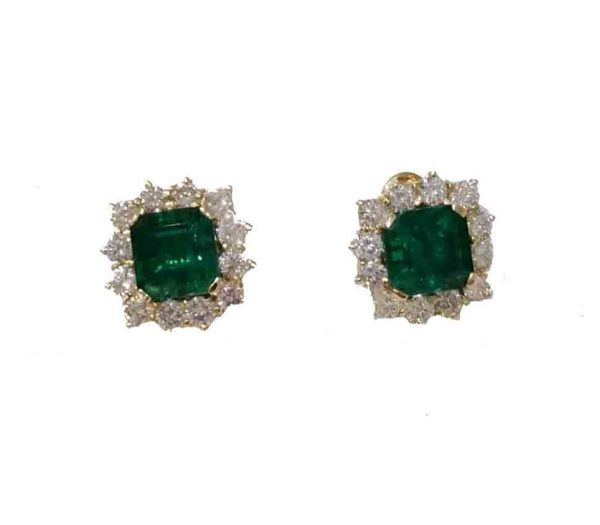 Columbian Emerald earrings cluster